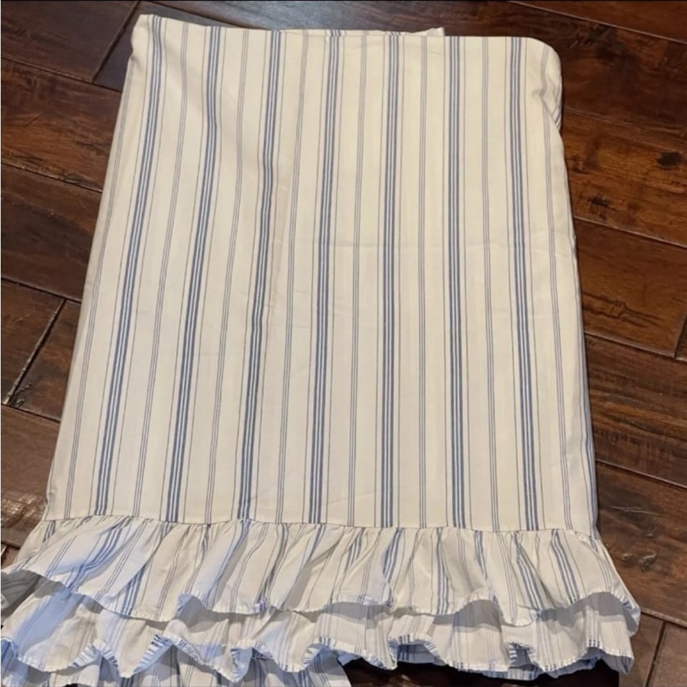 Ralph Lauren village stripe full flat sheet with ruffle